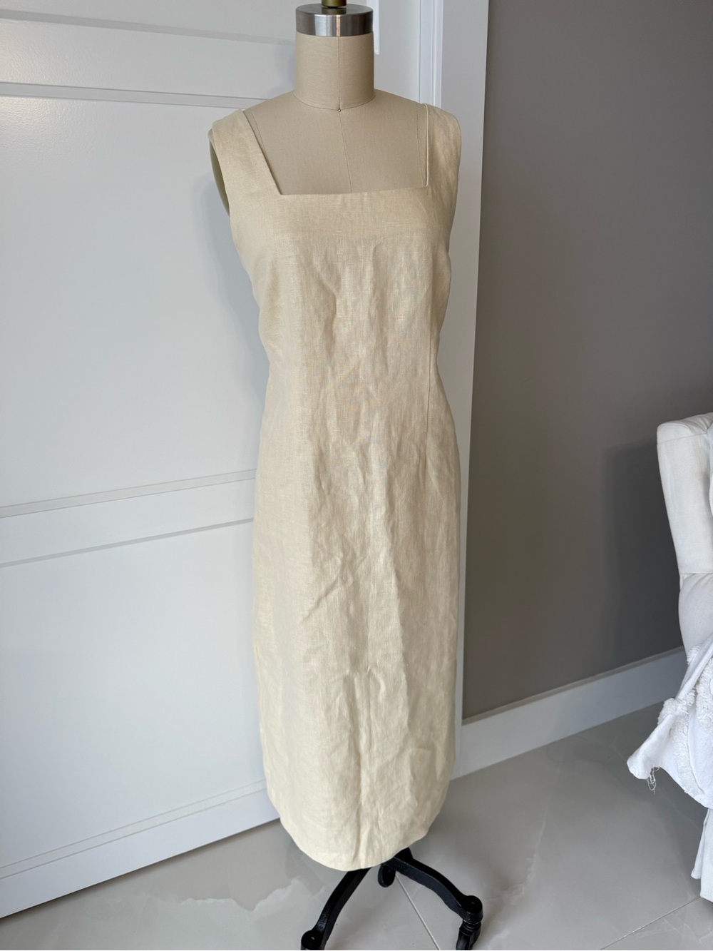 Lisa Marie Fernandez Linen Dress Womens 3 Ivory Large L